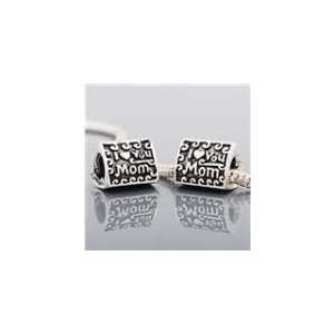 Love You Mom Spacer Bead Charm. Compatible With Pandora, Troll 
