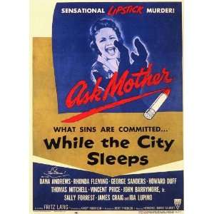 While the City Sleeps Poster Movie B 11x17 Dana Andrews Rhonda Fleming 