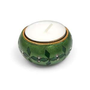  Lacquer, Glass and Metal Green Tealight Temple Tealight 