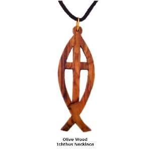   Ichthus Necklace Womens Mens Spiritual Religious Holy Land Jewelry