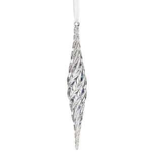  10 Glass Icicle Ornament Iridescent (Pack of 6): Home 