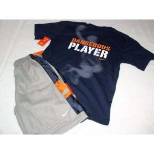 Nike Boys Shirt & Short Set   Caution, Size 6, Navy/Grey  