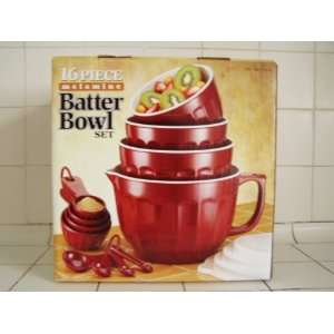  Melamine 16piece Red Batter Bowl Set: Home & Kitchen