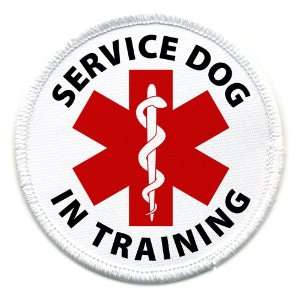  TRAINING SERVICE DOG Medical Alert Symbol 4 inch Sew on 