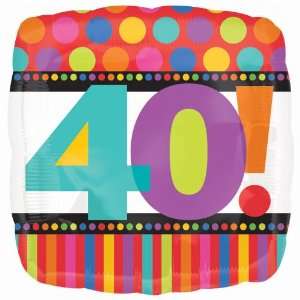   Destination Dots and Stripes Birthday 40 Foil Balloon: Everything Else