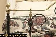 Victorian Half Tester Brass & Iron Antique 1890s Bed  