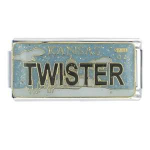   : License Plate Kansas Italian Charm Bracelet Link: Pugster: Jewelry