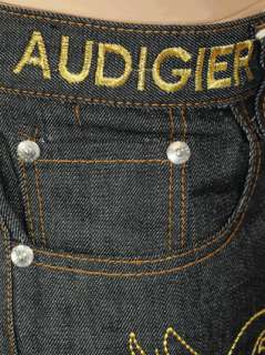 100% Auth Christian Audigier Samurai Lover Embroidery Jeans Pants 