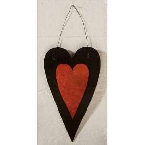  2 Layer Hanging Metal Heart Ornament