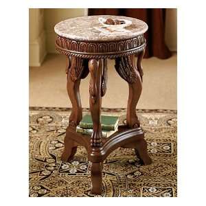  Carved Table with Marble Top