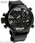 WELDER K29 8003 Black White Mens 3 Times Chrono 53mm Watch NEW BEST 