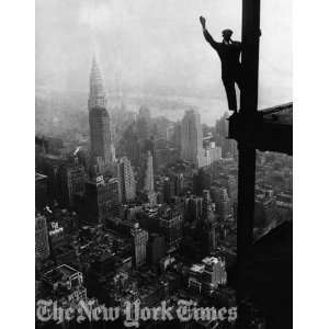 Man Waving From Empire State Building   1930