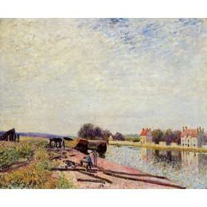     Alfred Sisley   32 x 26 inches   Barges on the Loing, Saint Mammes