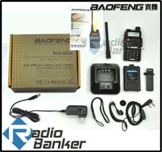 BAOFENG NEW Model UV 5R Dual Band UHF/VHF Radio + free earpiece  