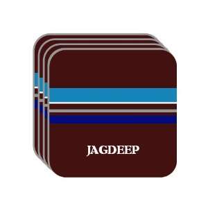 Personal Name Gift   JAGDEEP Set of 4 Mini Mousepad Coasters (blue 