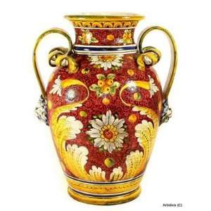  MAJOLICA RUBINO: Large vase/urn with two handles. [#1380 