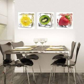 Ceramic Fruit Kitchen Wall Decor Set of 3 Wall Plaques:  