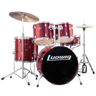  Ludwig Accent Combo 5 Piece Drum Set   Black: Musical 