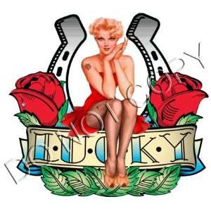  Lucky 13 Vintage Style Pinup Decal S269: Musical 