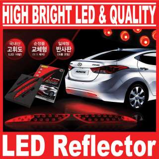 LED Rear Bumper Reflector Light Lamp Set for 11+ Elantra  