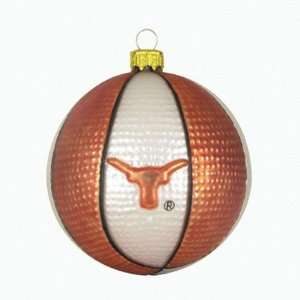  Texas Longhorns 3.5 Glass Basketball Ornament: Sports 