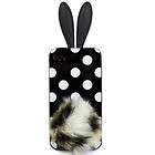 New Spot Rabbit Hard Case with tail For iPhone 4/4S Black