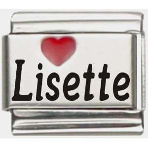  Lisette Red Heart Laser Name Italian Charm Link Jewelry