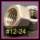 Stainless Steel Machine Screw Hex Nuts #12 24 Qty: 500