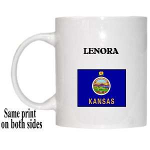  US State Flag   LENORA, Kansas (KS) Mug 