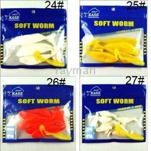  lots of 50pcs high quality kase soft baits white worm 