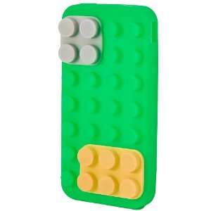  Lego style Silicone iPhone 4/4S Case   Bright Green Cell 