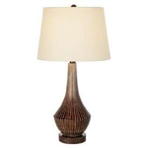  Contemporary Brown Grooved Table Lamp: Home Improvement