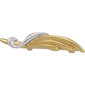  14K Two Tone Gold Brooch Jewelry