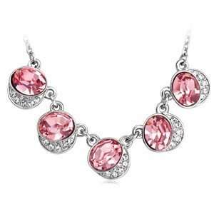   Crystal Diamond Accent Pink Lariat Necklace 18 cn9014: Jewelry