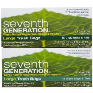  Seventh Generation Large Trash Bags, 15 ct 2 pack: Health 