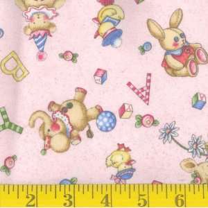  45 Wide Flannel Tea Time Pink Fabric By The Yard: Arts 