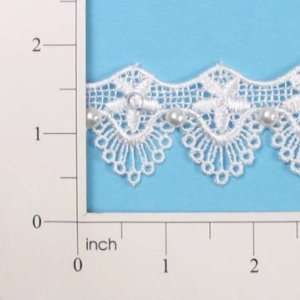  Scalloped Lace Trim With Pearl Accent