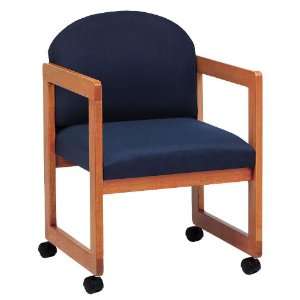   with Casters Transport Navy Fabric/Cherry Finish