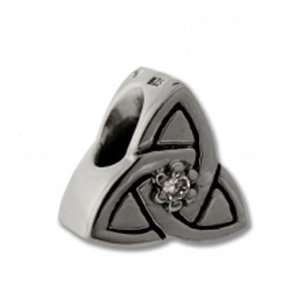    Biagi Silver with Clear CZ Celtic Knot Bead Charm: Biagi: Jewelry