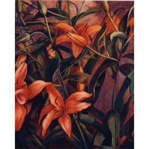  Tiger Lilies, Original Painting, Home Decor Artwork 