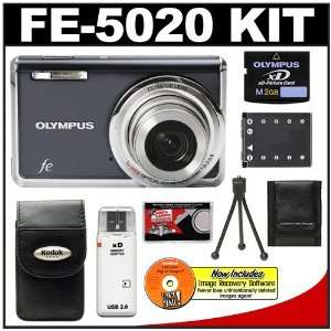  Olympus FE 5020 Digital Camera (Dark Gray) with 2GB xD 