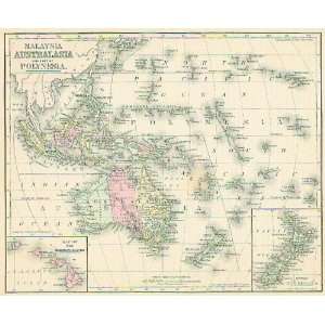   Mitchell 1854 Antique Map of Australasia & Polynesia