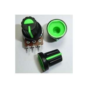 Black Plastic Knob with Green Pointer  Industrial 
