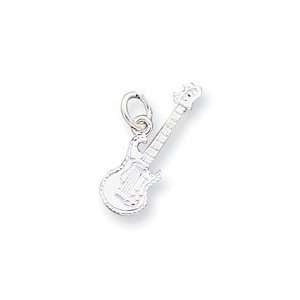  Sterling Silver Electric Guitar Charm: West Coast Jewelry 