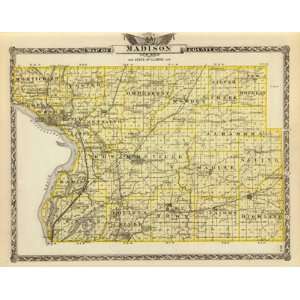  MADISON COUNTY ILLINOIS (IL) LANDOWNER MAP 1876