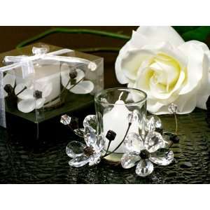  Wedding Favors Elegant Black and White Crystals Flower 