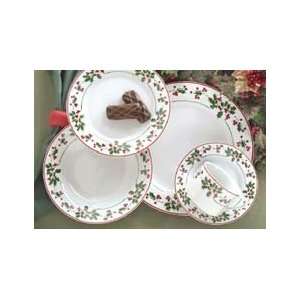    Christmas Holiday Holly Berry Dinnerware Set: Kitchen & Dining