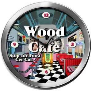  WOOD 14 Inch Cafe Metal Clock Quartz Movement Kitchen 