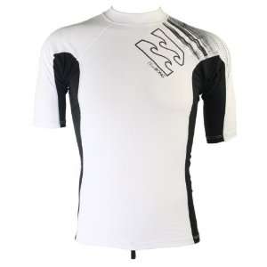  PXF Mens Short Sleeve Rashguard in White, Size XL 