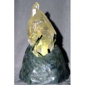  Citrine With Blue Tourmaline Natural Crystal On 